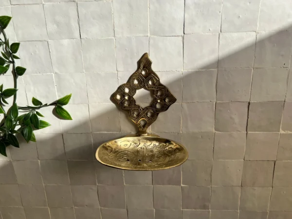 Handmade Wall-Mounted Unlacquered Brass Soap Dish – Antique Soap Holder by OutbackSinks | NEJMA Collection - Image 3